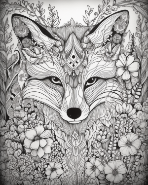 Kitsune Coloring Pages - Free Printable Pages of Japanese Mythical Fox