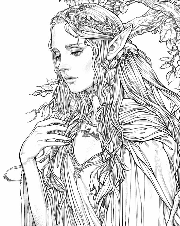 Lord of the Rings coloring page of Arwen
