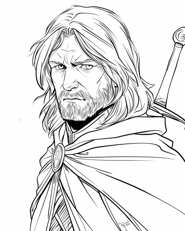 Lord of the Rings coloring page of Boromir