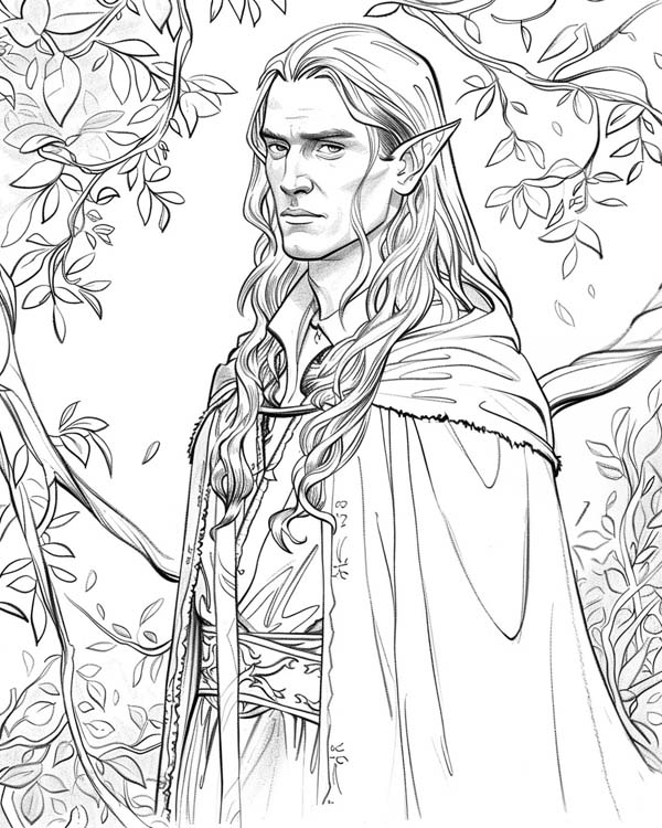 Lord of the Rings coloring page of Celeborn