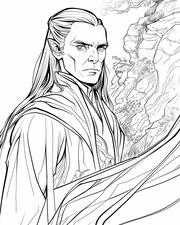 Lord of the Rings coloring page of Elrond