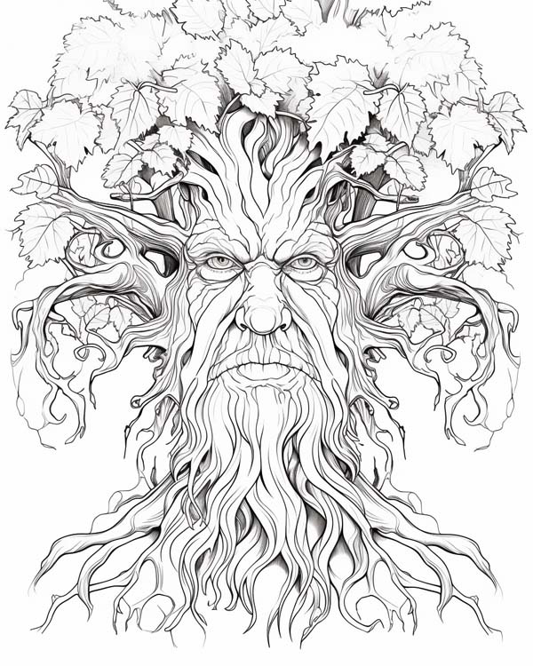 Lord of the Rings coloring page of Treebeard the Ent