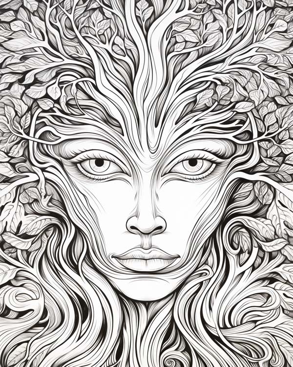 Lord of the Rings coloring page of an Entwife