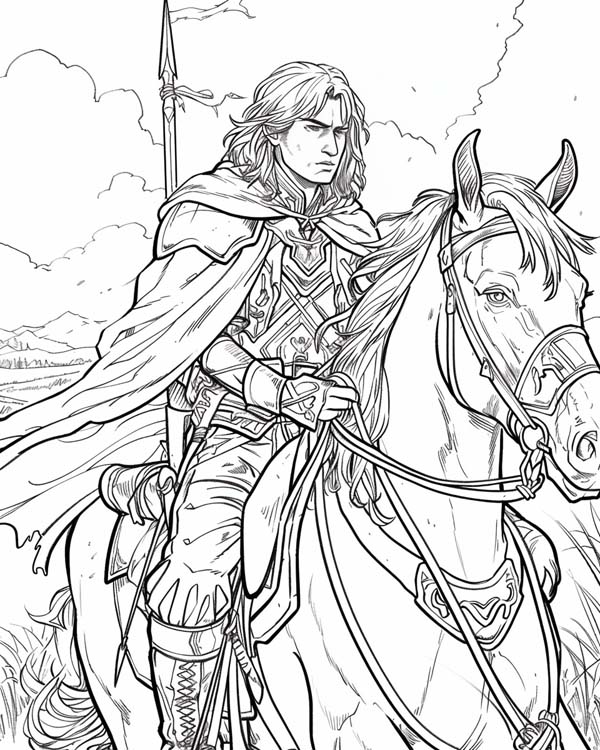 Lord of the Rings coloring page of Éomer