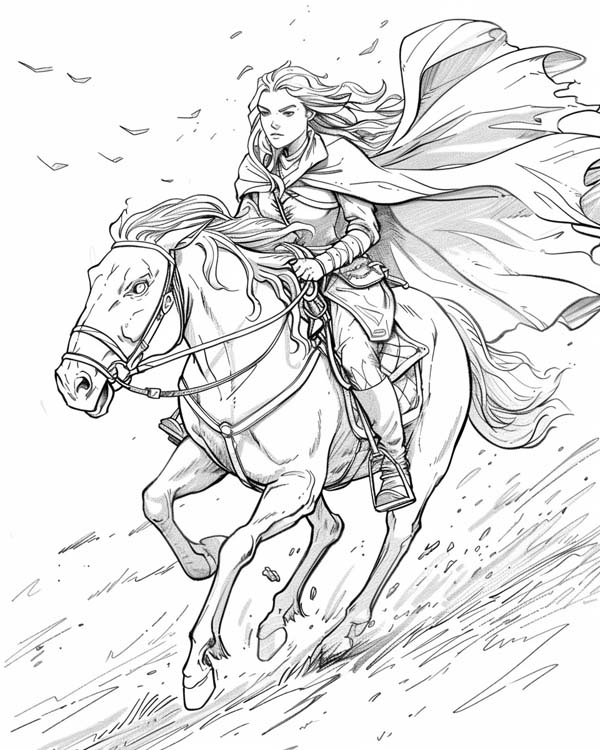 Lord of the Rings coloring page of Éowyn
