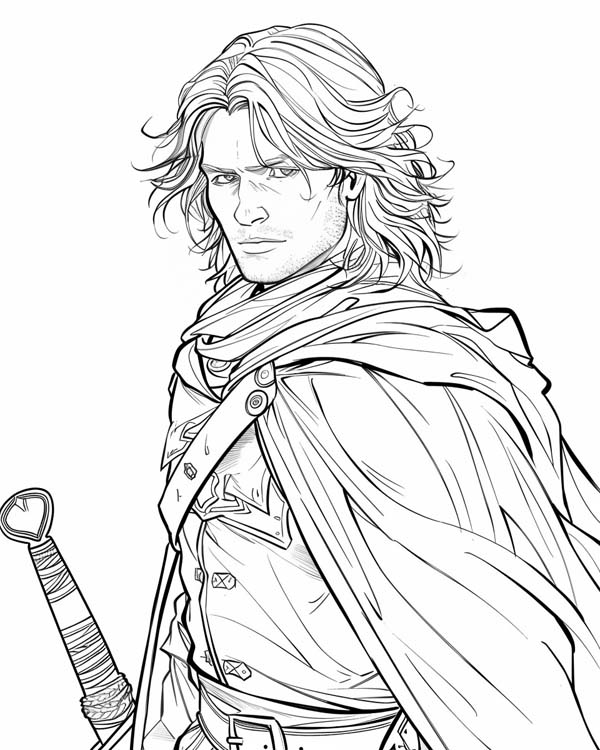 Lord of the Rings coloring page of Faramir