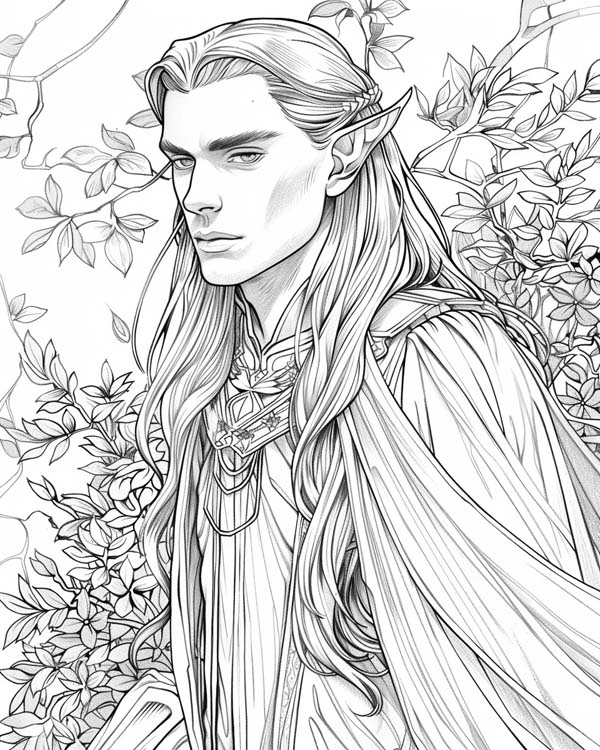 Lord of the Rings coloring page of Glorfindel