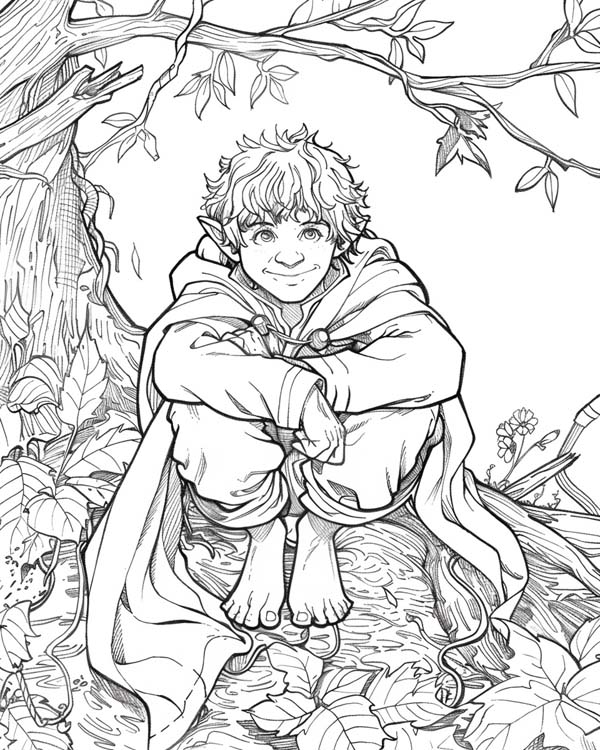 Lord of the Rings coloring page of the hobbit Peregrin Took