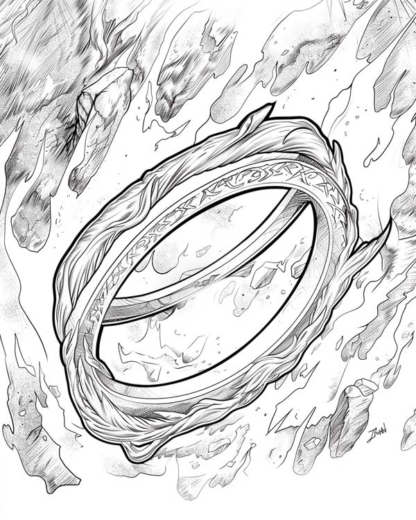 Lord of the Rings coloring page of the one ring