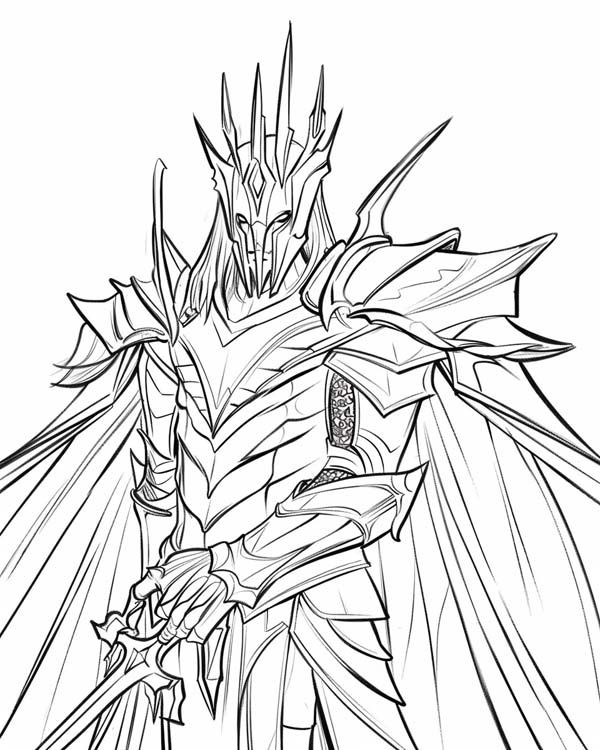 Lord of the Rings coloring page of Sauron