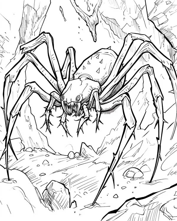 Lord of the Rings coloring page of the giant spider Shelob