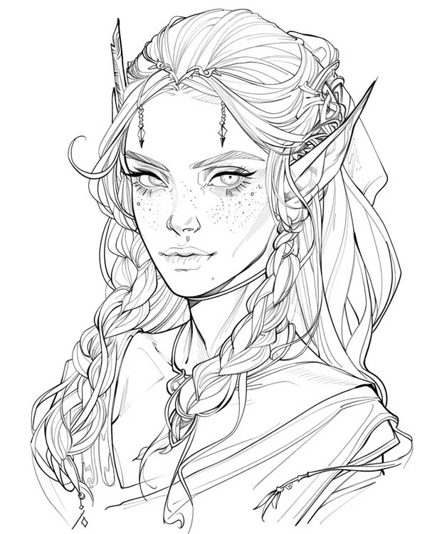Lord of the Rings coloring page of Tauriel