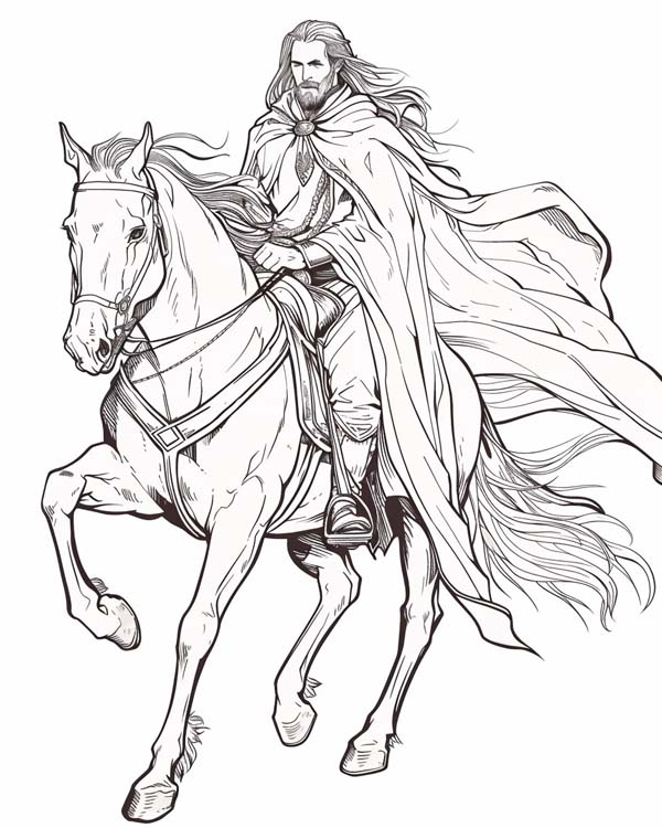 Lord of the Rings coloring page of Théoden