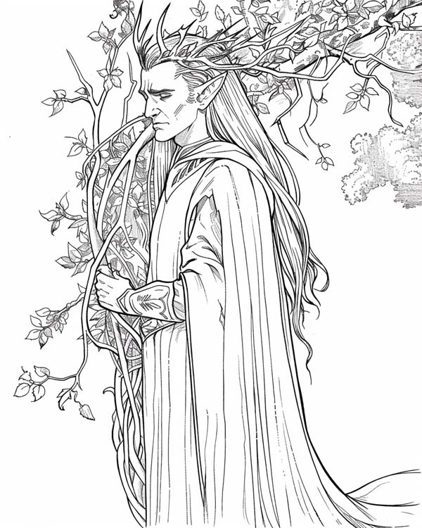 Lord of the Rings coloring page of Thranduil