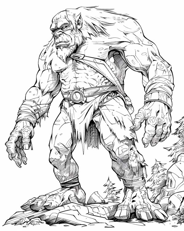 Lord of the Rings coloring page of a Troll