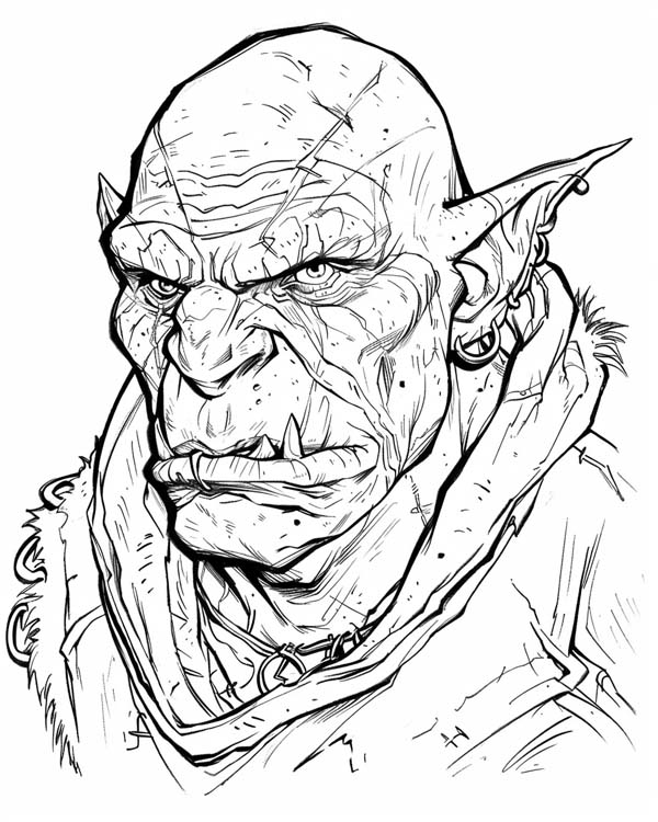 Lord of the Rings coloring page of an Uruk-hai