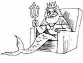 mermaid king coloring page