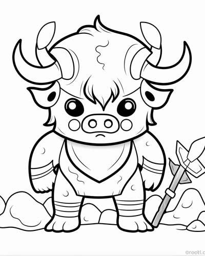 monsters and creatures - minotaur coloring page