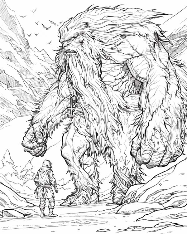 Narnia coloring page of an ice giant