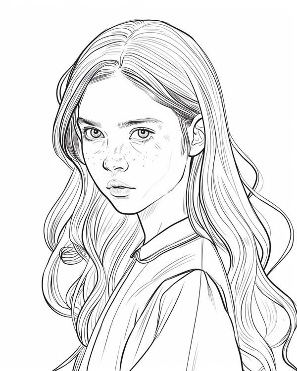 Narnia coloring page of Lucy Pevensie
