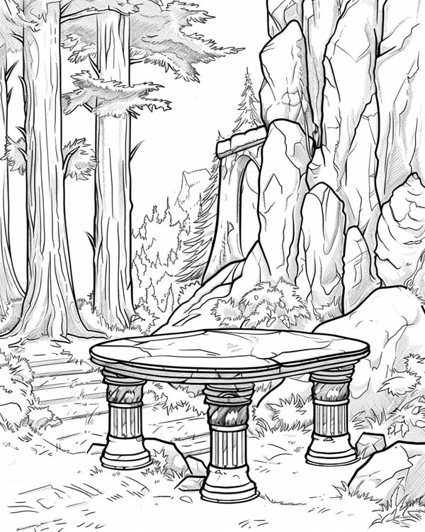 Narnia coloring page of the stone table
