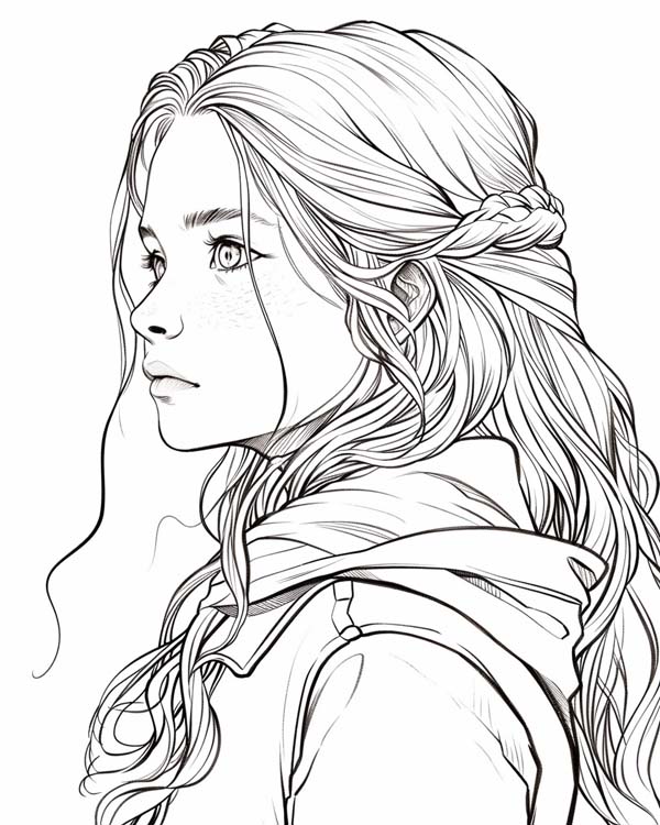 Narnia coloring page of Susan Pevensie