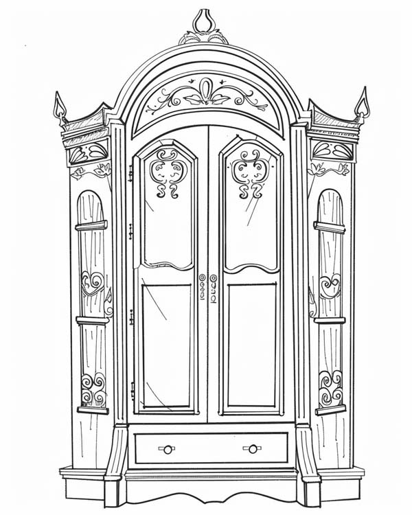 Narnia coloring page of the wardrobe