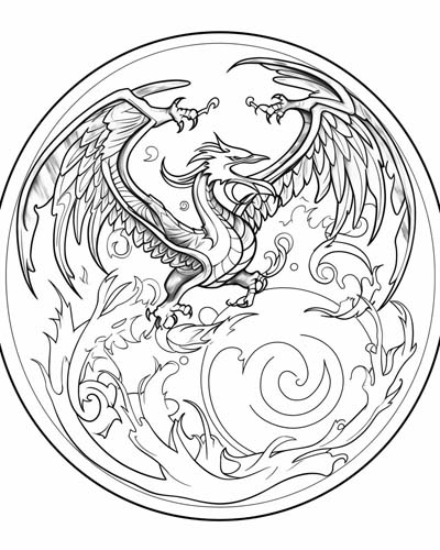 phoenix coloring page