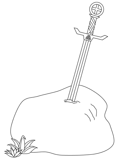 excalibur coloring page