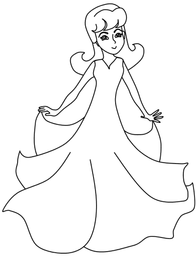 girl from Rumpelstiltskin coloring page