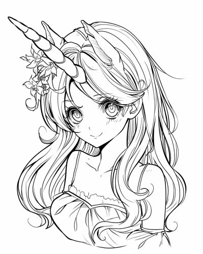Unicorn Girl Coloring Pages Unicorn Girl Coloring Pages