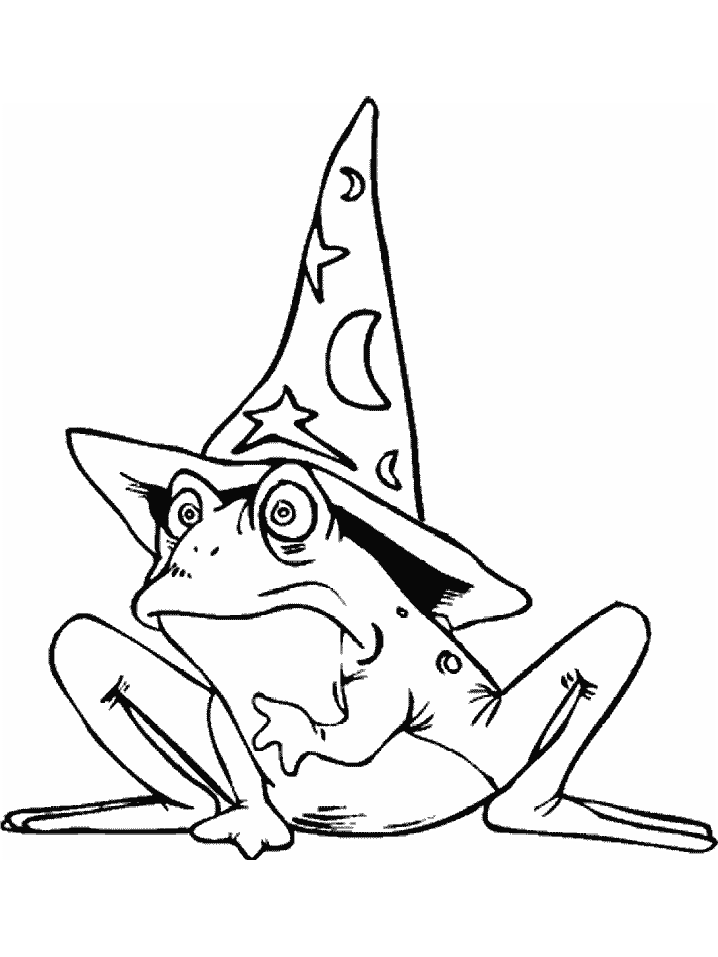 wizard frog coloring page