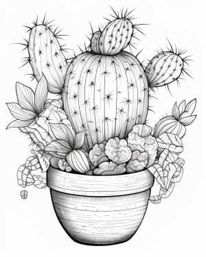Prickly Pear Cactus Coloring Page