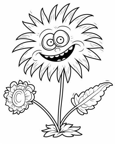 cartoon flower coloring page