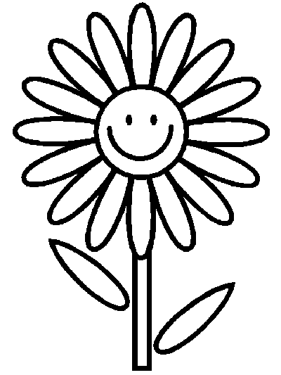 cartoon daisy with a face coloring page