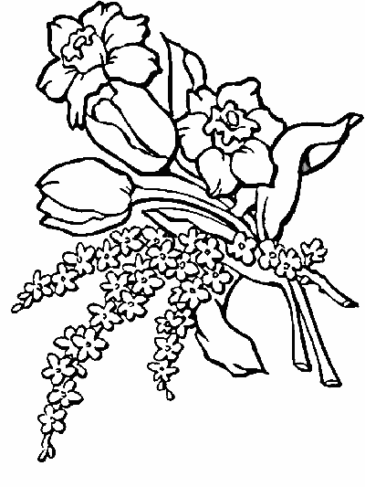 spring flowers coloring page