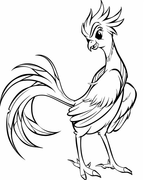 simple coloring page of the firebird