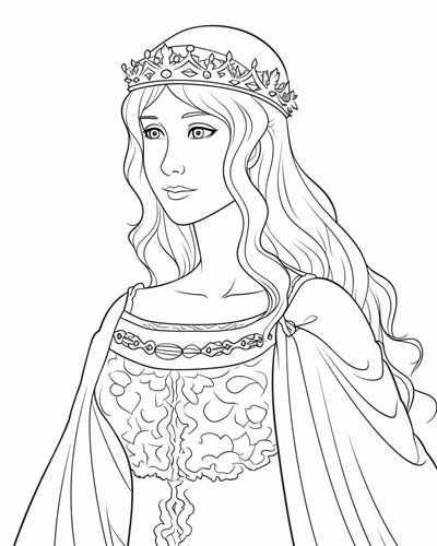 young Eleanor of Aquitaine coloring page