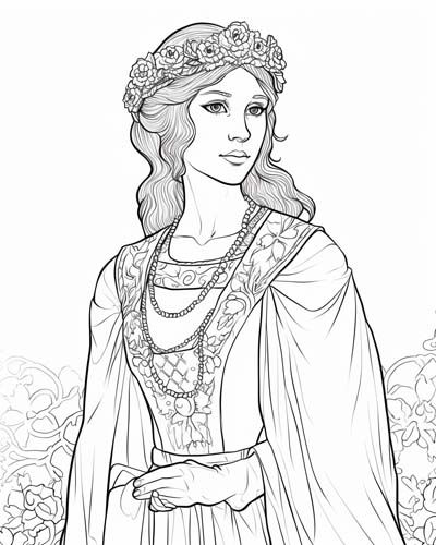 young Eleanor of Aquitaine coloring page