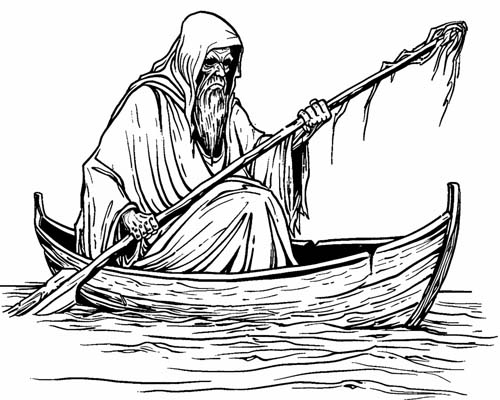 Greek mythology coloring page of Virgil's Charon