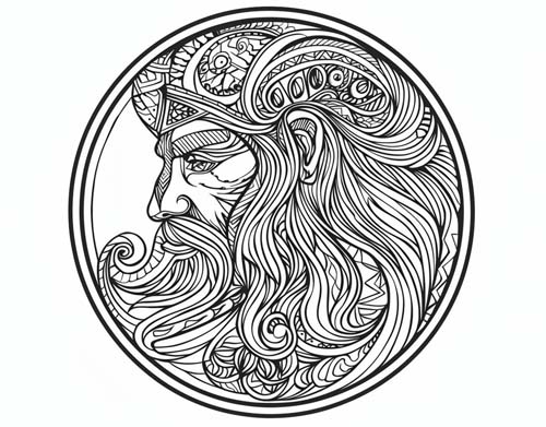 Greek mythology coloring page of a coin for the ferryman