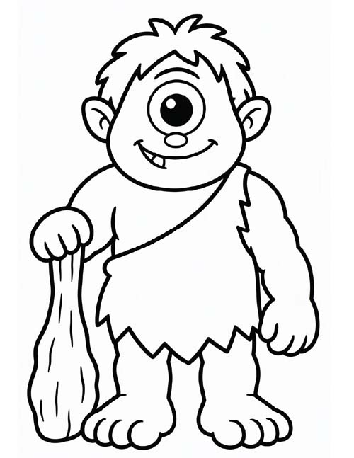 preschool Greek mythology coloring page of the Cyclops