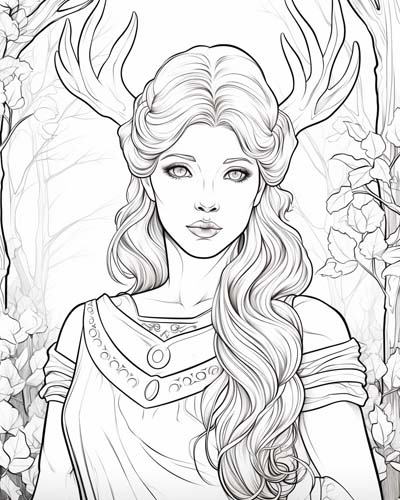 Artemis, Goddess of the Hunt, Coloring Pages | Greek Mythology
