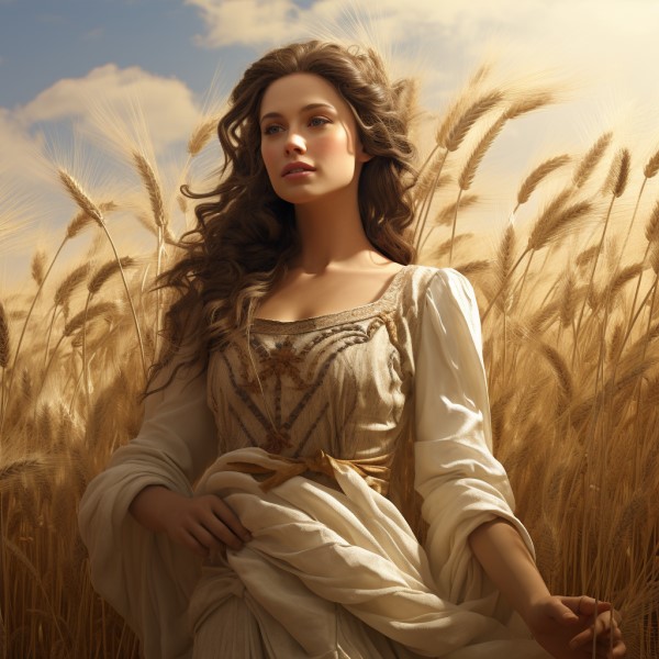 artwork of Demeter, goddess of the harvest