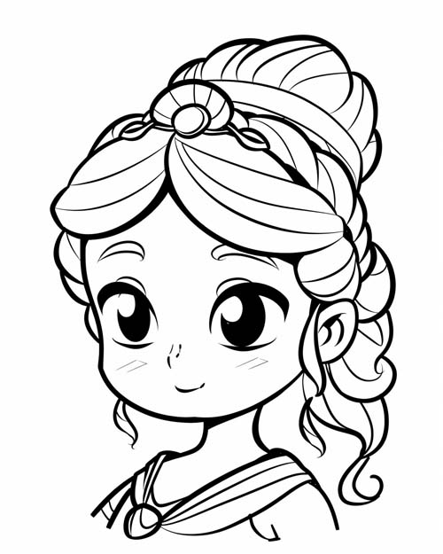 Hera, queen of the gods cartoon coloring page