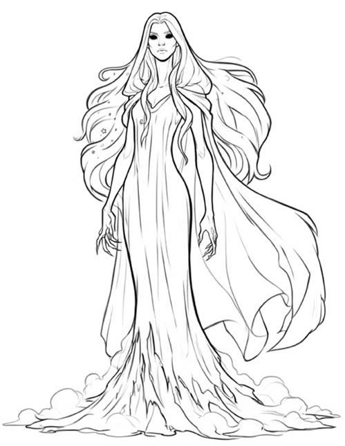 sketch coloring page of Nyx