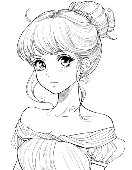 portrait coloring page of Psyche, Greek goddess of the soul