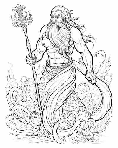 Poseidon coloring page