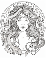 Gorgon Medusa - Ancient Greece & Greek mythology Adult Coloring Pages