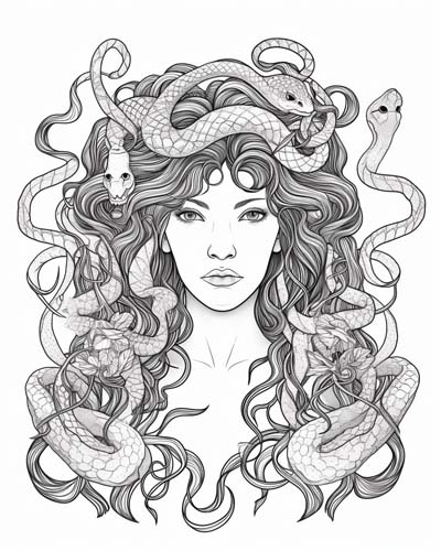 medusa coloring page